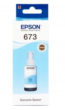 Оригінальне чорнило Epson L800/L805/L810/L850/L1800 № 673 (Light Cyan) 70ml (C13T67354A)