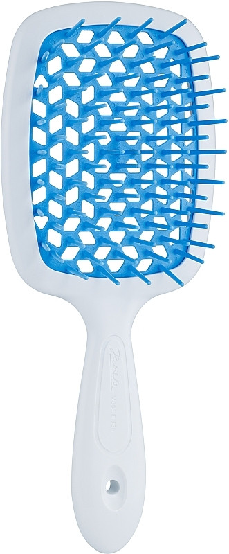 Janeke Superbrush щітка для волосся біла із синіми.