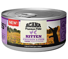 Вологий корм для кішок Acana (Акана) Premium Pate консерва, 85 г (курка/риба (для кошенят))