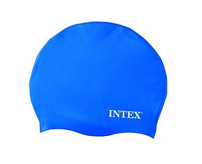 Шапочка для плавання Intex 55991, силікон, від 8 років, 20 см Синій