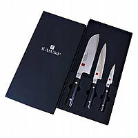 Набір з 3 ножів, ніж Santoku, універсальний ніж, люверсний ніж, KASUMI