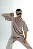 Стильний чоловічий повсякденний спортивний костюм-двійка Кука футболка штани тканина двонитка петля колір моко, фото 4
