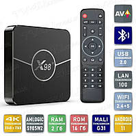 Смарт ТВ приставка X98 Plus 2/16 Гб Android Smart TV Box Андроид 11 ТВ бокс А9542-в