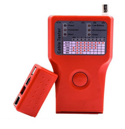 Кабельний тестер багатофункціональний 5в1 Merlion RJ-11, RJ-45, BNC, USB, 1394, фото 1