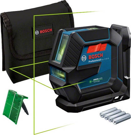 Лазерний нівелір Bosch Professional GLL 2-15 G високоточний побутовий рівень самовирівнюється, фото 1