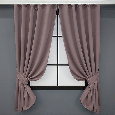 Комплект (2шт. 1,3х1,7м.) коротких штор із колекції "Bagema Rvs". Колір пудровий. Код 1245ш 35-0025