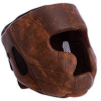 Боксерський шолом із повним захистом натуральна шкіра HAYABUSA KANPEKI VL-5781 M Коричневий