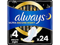 Прокладки гігієнічні нічні 7к. 24шт Always Ultra Secure Night ТМ ALWAYS "Lv"