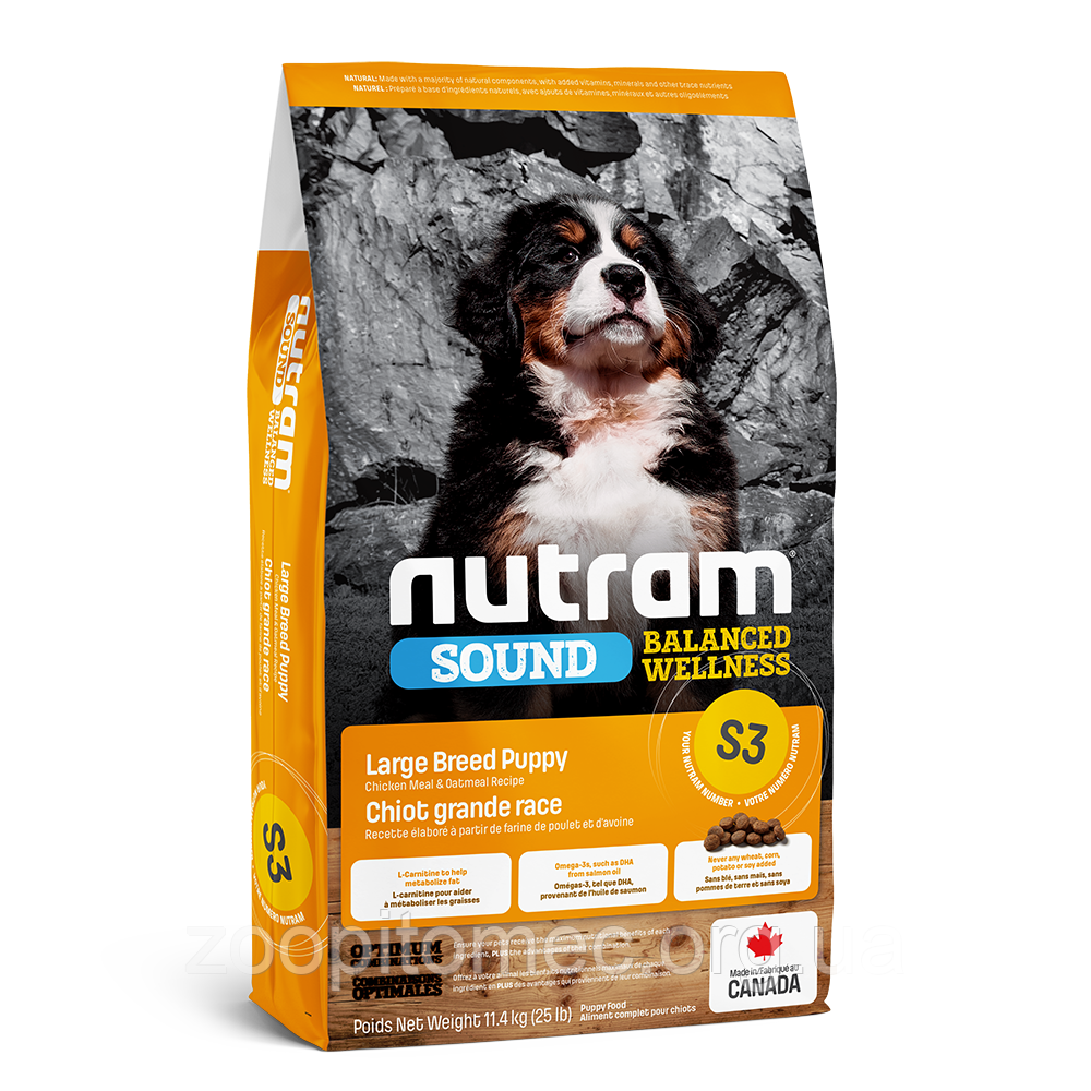 Корм NUTRAM (Нутарм) Sound Balanced Wellness Large Breed Puppy холистик для цуценят великих порід, 11,4 кг
