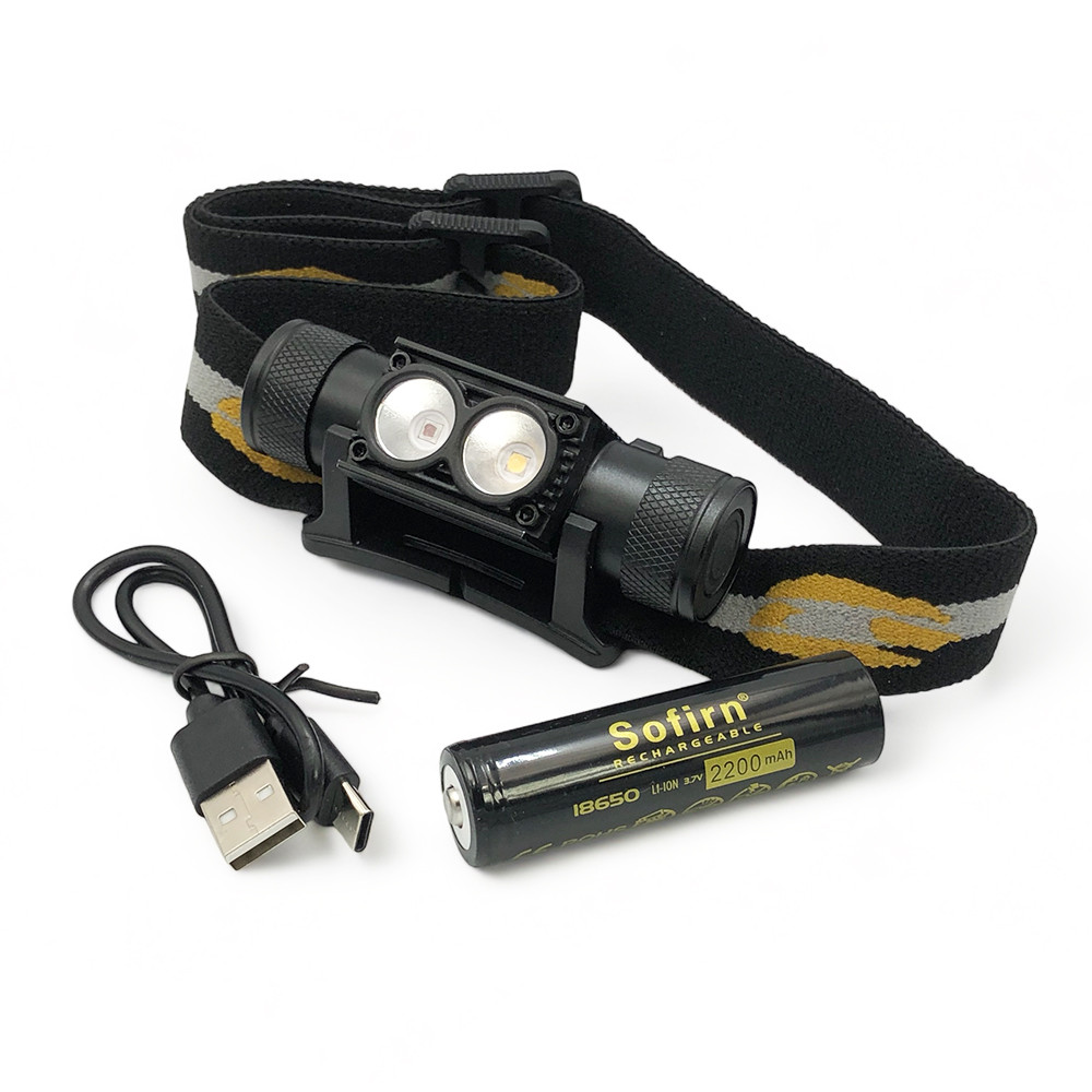 Налобний ліхтар Sofirn H25LR (White + RED) + аккумулятор 2200mAh