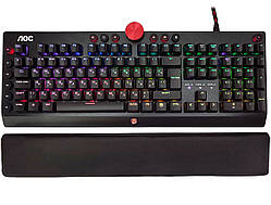 Клавіатура ігрова механічна AOC AGK700 Gaming RGB USB (Cherry Red Switch) підставка (AGK700DR2R)