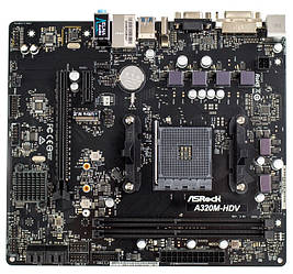 Материнська плата   ASRock A320M-HDV (sAM4, AMD A320, PCI-Ex16) OEM Bulk