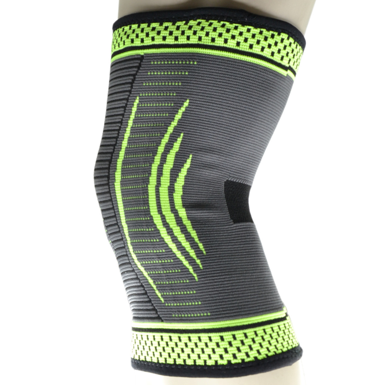 Компресійний наколінник MadMax MFA-284 3D Compressive knee support Dark grey/Neon green (1шт.) L - фото 10 - id-p2117581047
