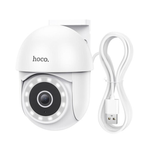Зовнішня камера відеоспостереження Hoco D2 PTZ HD camera 3мп IP65 FHD (Біла)