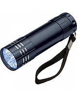 Карманный металлический светодиодный фонарик с батарейками 3R3 9 LED Light 3 AAA Черный