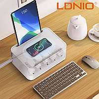 Сетевой удлинитель LDNIO SN5310W с USB и беспроводной зарядкой Qi | 15W Qi/1Type-C/2USB QC/PD