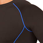 Спортивна футболка чоловіча Zelart 1001 розмір 3XL (185-190 см) Black-Blue, фото 3