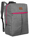 Дорожній рюкзак для ручної поклажі 40 x 20 x 25 PETERSON PP-GREY-PINK, фото 2