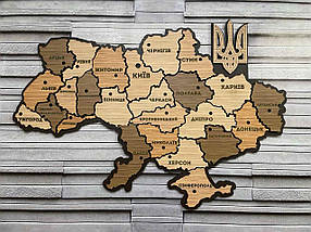 Панно 3D декоративне карта України, з об'ємом 14 мм для стін, 42 х 60 см, фото 4