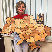 Панно 3D декоративне карта України, з об'ємом 14 мм для стін, 42 х 60 см, фото 6