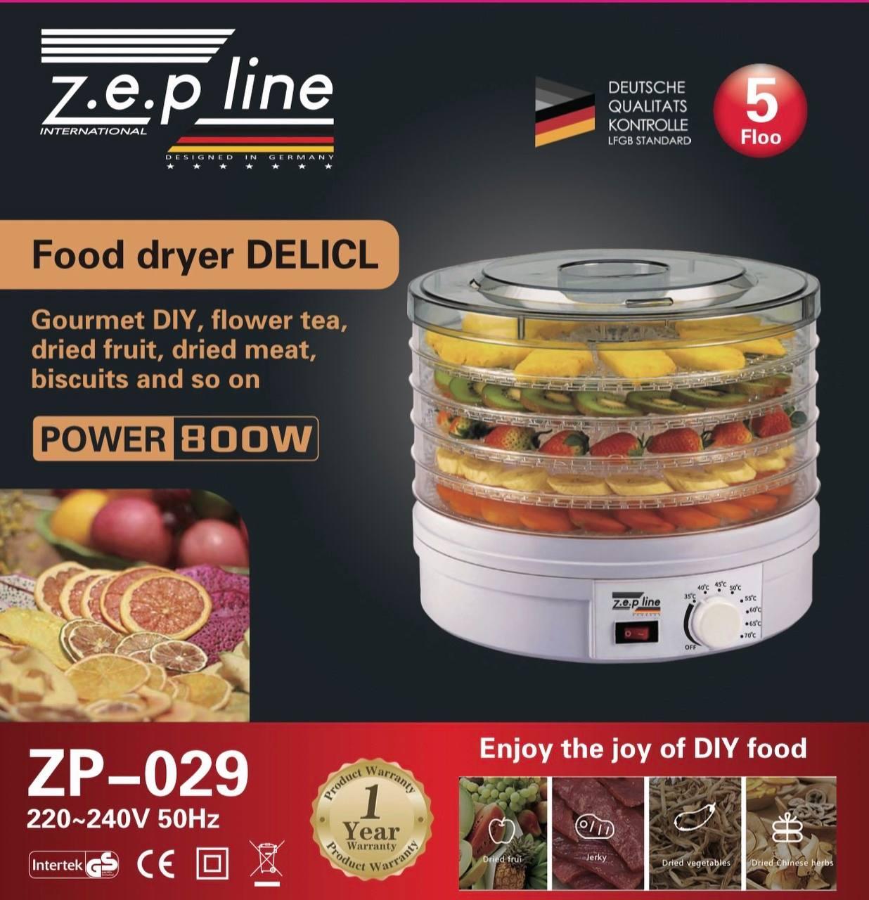 Электрическая сушилка-дегидратор Zepline ZP-029 для овощей фруктов и мяса с терморегулятором на 5 секций - фото 2 - id-p2130250305