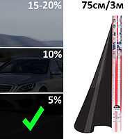 Тонувальна плівка для автомобіля Autodnepr SRC 0.75x3m 5% Super Dark Black Плівка для тонування скла