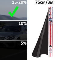 Тонувальна плівка для автомобіля Autodnepr SRC 0.75x3m 15-20% Black Плівка для тонування скла