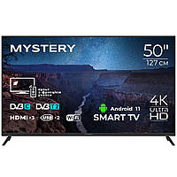 TV 50 Mystery MTV-5060UDT2 4K/Android 11/DVB-T2/2xUSB 2.0/3хHDMI/CI-слот/Wi-Fi/Black (MTV-5060UDT2)