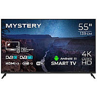 TV 55 Mystery MTV-5560UDT2 4K/Android 11/DVB-T2/2xUSB 2.0/3хHDMI/CI-слот/Wi-Fi/Black (MTV-5560UDT2)