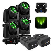 4x LED Moving Head RGBW Cobra 720 Wash 7x 20W з Beamz зумом + 2x футляр