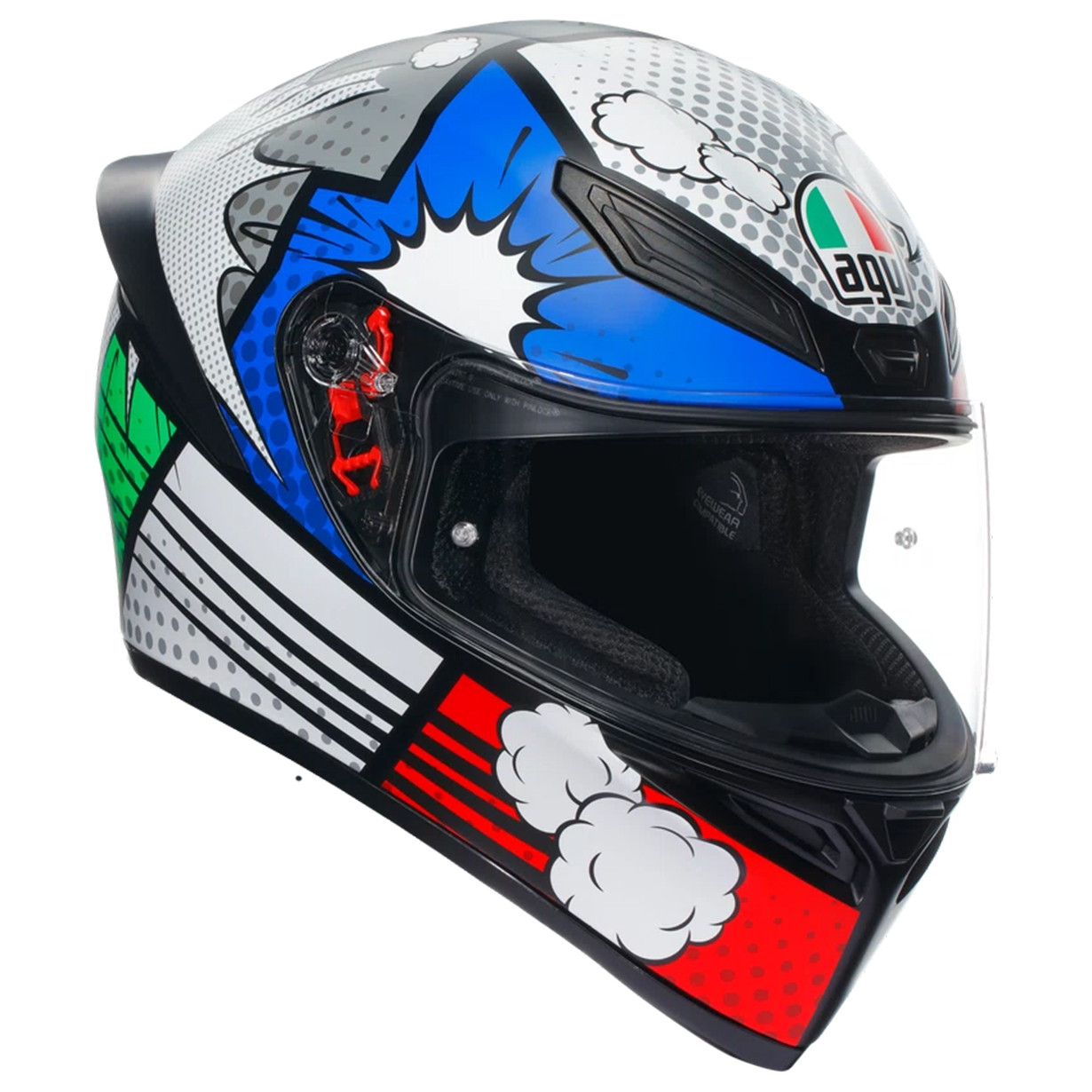 МОТОШОЛОМ ЗАКРИТИЙ AGV K1 S - BANG MATT ITALY/BLUE, фото 1