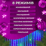 Гірлянда штора 3х3 м Роса на 200 LED лампочок світлодіодна мідний провід 8 режимів 10 ниток, фото 7