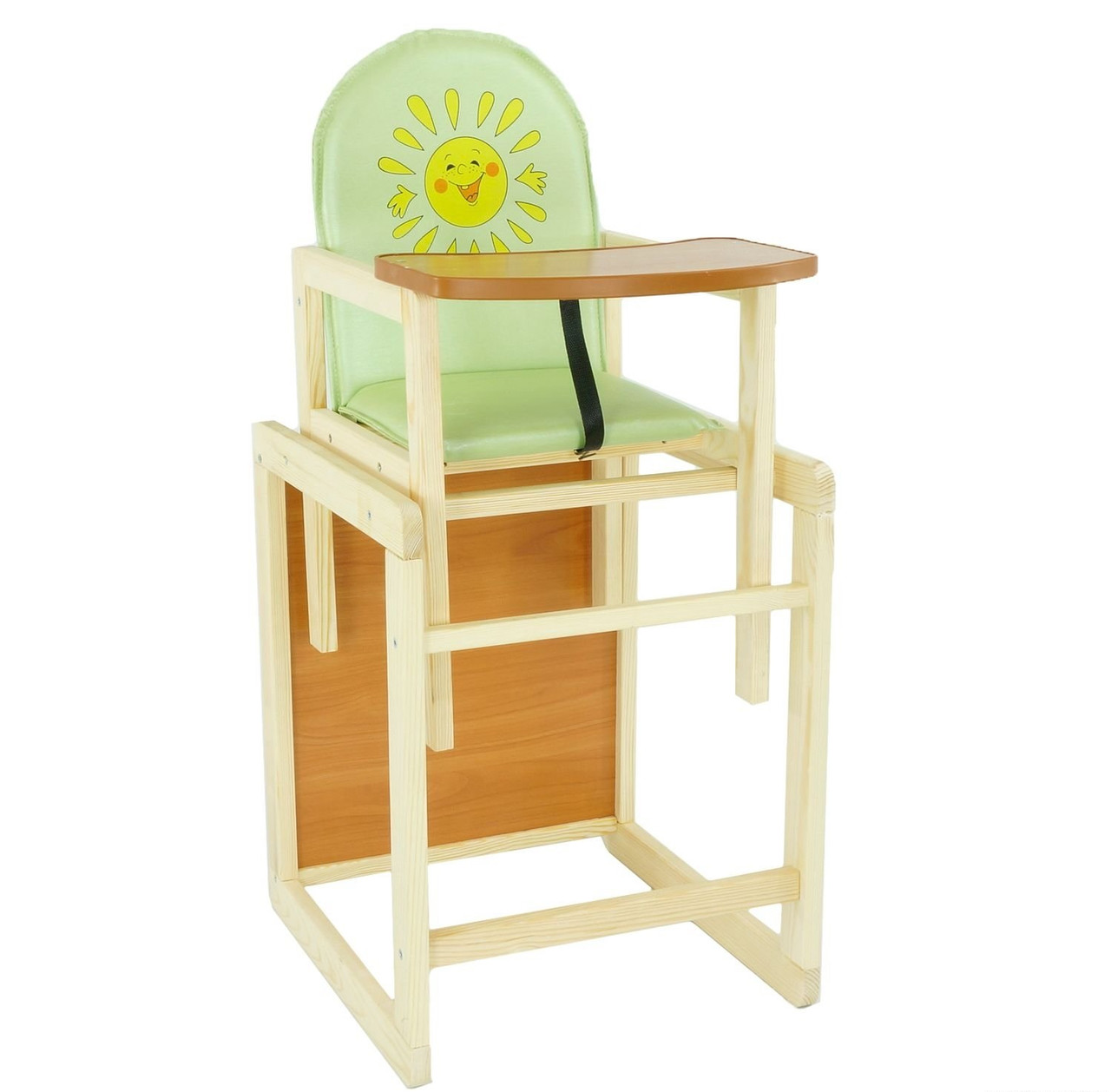 Стільчик для годування/ шкірзам / №2062 - "Сонечко" - колір САЛАТОВИЙ