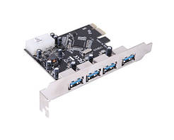 Контролер PCI-E USB3.0 (4ext. Molex) VIA, RTL (B00158)