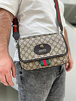 Мужская сумка через плечо Gucci Гучи натуральная кожа Модная Сумка Для Мужчин классическая ежедневная сумка