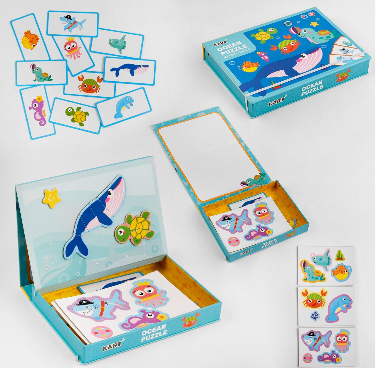 Пазли магнітні С 47879 “Морські жителі”, 10 навчальних карток