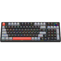 Клавіатура ігрова механічна XTRIKE ME GK-987 UA 96кл.+регулятор, RGB, USB, чорно-сіра (GK-987GGRUA)