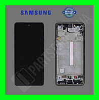 Дисплей Samsung A736 Black A73 2022 (GH82-28884C) сервисный оригинал в сборе с рамкой (снятый с телефона)