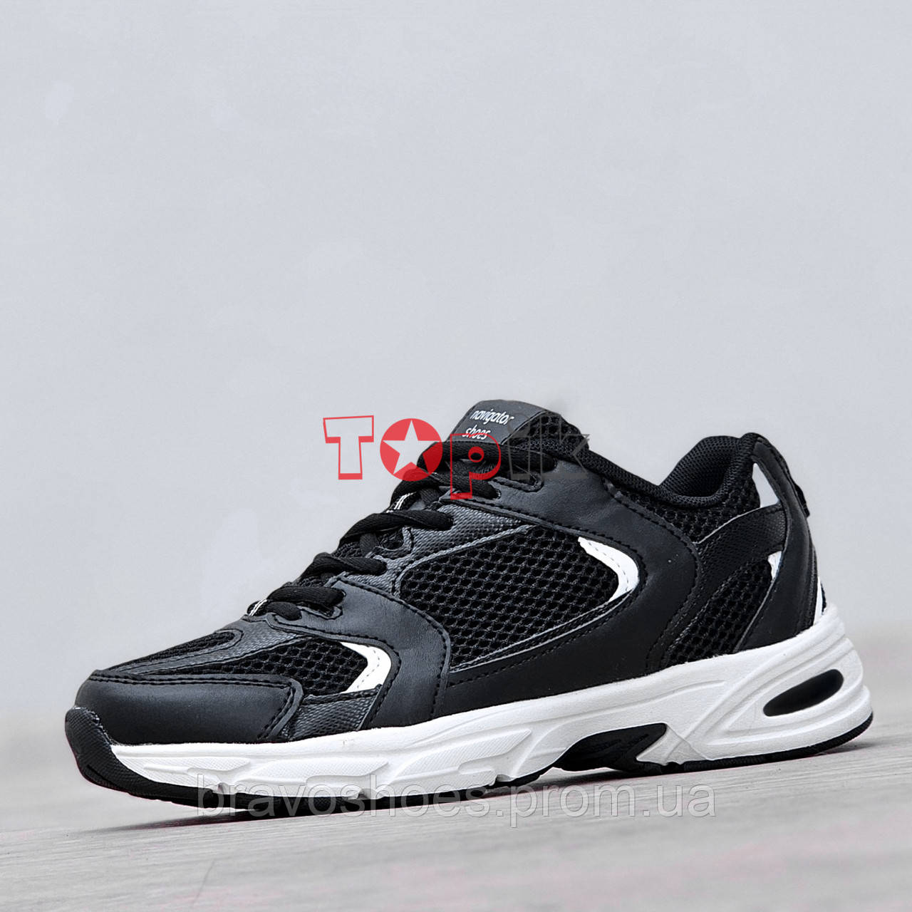 Кроссовки мужские черные белые весна лето стильные легкие Кросівки чоловічі чорні білі весна літо (Код: Б3336) - фото 1 - id-p2130311132