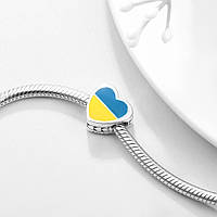 Срібний Шарм Серце України емаль
