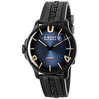 Чоловічий годинник U-BOAT 8700, чорний ремінець