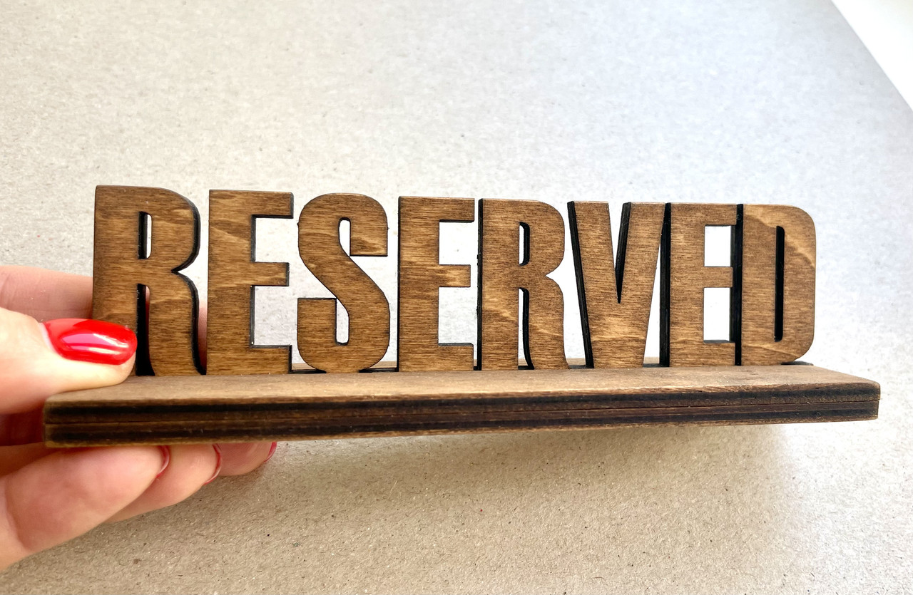 Резерв столу, RESERVED 15х4х4 см (колір горіх)