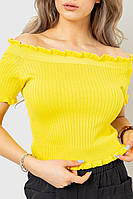Топ женский нарядный в рубчик, цвет желтый, 204R020