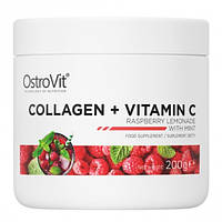 Хондропротектор для спорта OstroVit Collagen And Vitamin C 200 g 20 servings Raspberry Lemo PR, код: 7558872