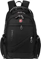 Универсальный рюкзак городской Swissgear 8810 Черный Рюкзак с аудио удлинителями и USB