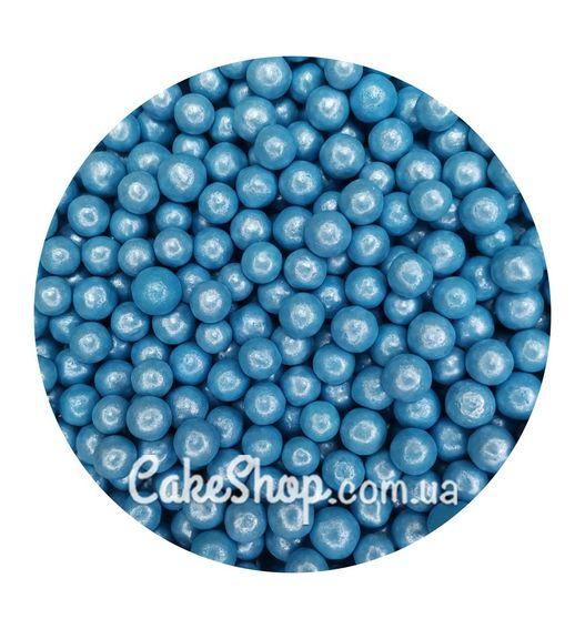 Посипка перламутрова Dobryk блакитна 8 мм, 50 г, фото 1