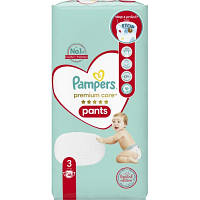 Памперси трусики Pampers 3 Premium Care Pants, 6-11 кг, 48 шт., підгузники памперси преміум кеа (8001090759795) KM