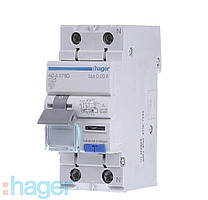 Дифавтомат HAGER 1P+N, 25 A C, 30 mA, 6kA, ADA975D, Хагер Диференціальний автоматичний вимикач, АВДТ