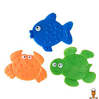 Набор ковриков для купания "краб, рыбка, черепаха", на присосках, детская игрушка, от 0.5 лет