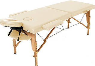 Масажний стіл складний двосекційний (185*70*62/87) кушетка для масажу переносна PREMIERE CREAM